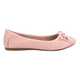 Lucky Shoes Pink bundet ballerinaer lyserød
