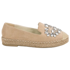 Small Swan Suede Espadrilles med ornamenter brun