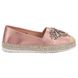 Lyserøde espadriller med ornamenter
