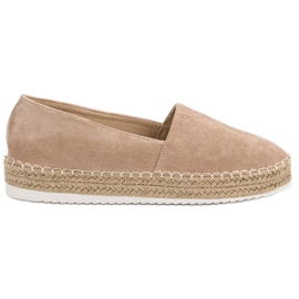Small Swan Beige ruskind Espadrilles