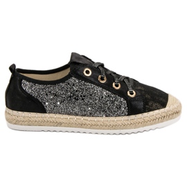 Bundet Espadrilles sort