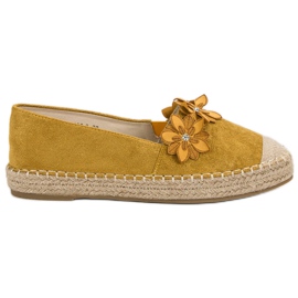 Espadrilles med blomster gul