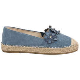 Espadrilles med blomster blå