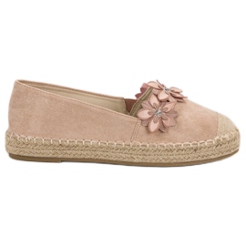 Espadrilles med blomster lyserød