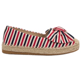 Stribet Espadrilles flerfarvet rød