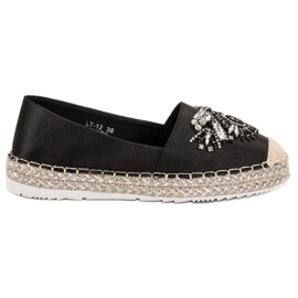 Sort Espadrilles med ornamenter