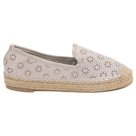 SHELOVET Ruskind Openwork Espadrilles grå
