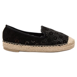 SHELOVET Ruskind Openwork Espadrilles sort