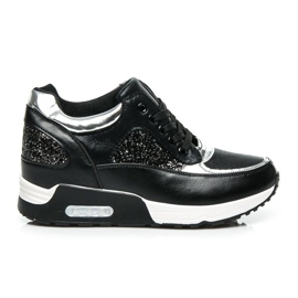 L&H Skinnende sneakers sort