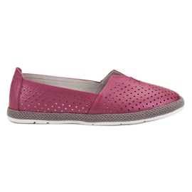Læder Sneakers Slip On VINCEZA violet