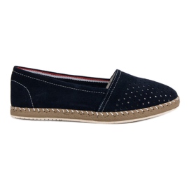 Filippo Marineblå espadriller i læder marine blå