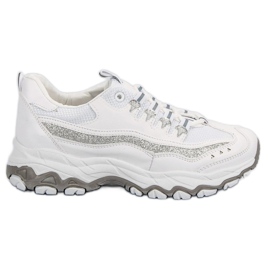 Sneakers med glitter hvid