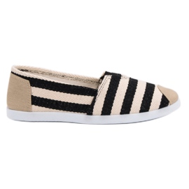 Stribede Slipons sort brun