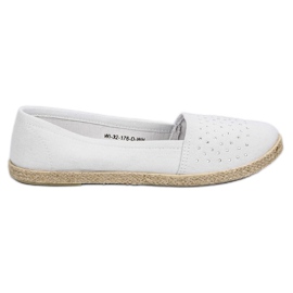 Hvide espadriller med krystaller
