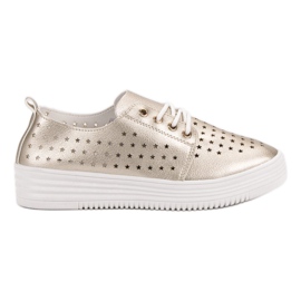 Golden Openwork sneakers gylden