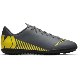 Nike Mercurial Vapor X 12 Club Tf Jr AH7355-070 fodboldsko sort grå