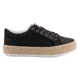 Betler Moderigtige Espadrilles sneakers sort