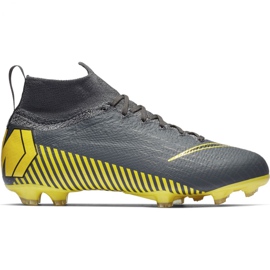 Nike Mercurial Superfly 6 Elite Fg Jr AH7340-070 fodboldsko sort grå