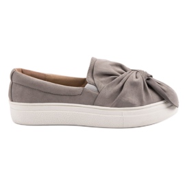 Suede Slipons med en VICES sløjfe grå
