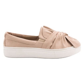 Suede Slipons med en VICES sløjfe brun