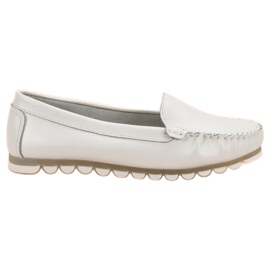 Filippo Lysegrå læder loafers hvid