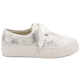 Kylie Sneakers bundet med et bånd hvid grå