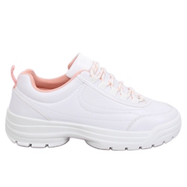 Hvide og lyserøde sportssko 6256 Pink