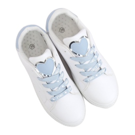 Kvinders hvide og blå sneakers H99-36 Blå