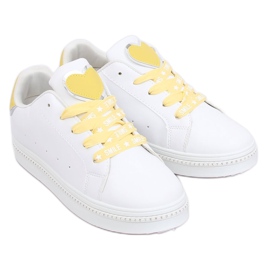 Hvide og gule sneakers til kvinder H99-36 Gul
