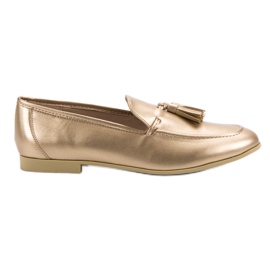 Frynsede gyldne loafers VICES gylden