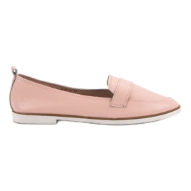 Mazaro Pink læder loafers lyserød