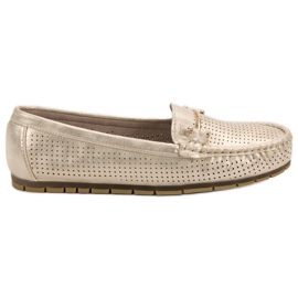 Kylie Skinnende loafers gul