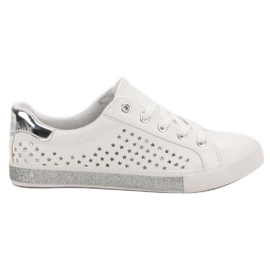 Kylie Hvide sneakers med stjerner