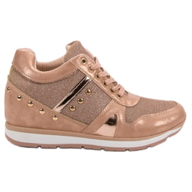 Cm Paris Lyserøde sneakers med rhinestones