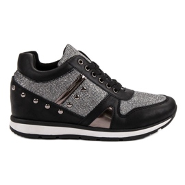 Cm Paris Sorte sneakers med rhinestones