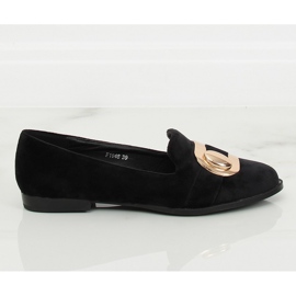 Sort velvet loafers F1048 Sort II-GAT
