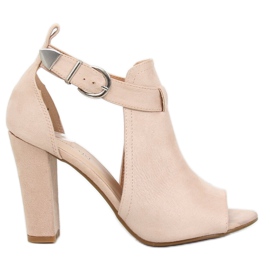Pumper med åben finger beige 368-2 Hvid