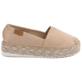 Forever Folie Beige Espadrilles på platformen