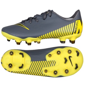 Nike Mercurial Vapor 12 Academy Ps FG / MG Jr AH7349-070 fodboldsko sort grå
