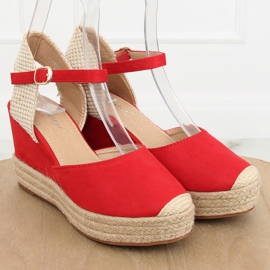 Espadrilles på røde kiler T331P Red II-GAT