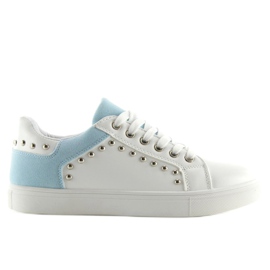 Hvide og blå sneakers til kvinder LA09 Blå