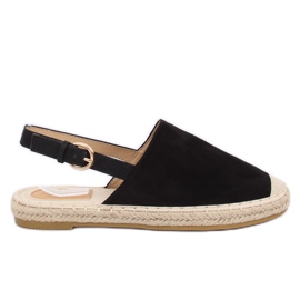 Sort Espadrilles med åben hæl sort HH-119 Sort
