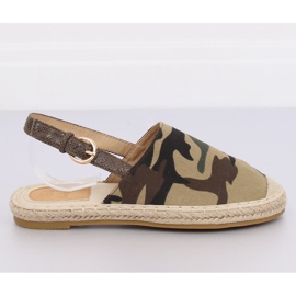 Espadriller med åben hæl camo HH-119 camouflage grøn