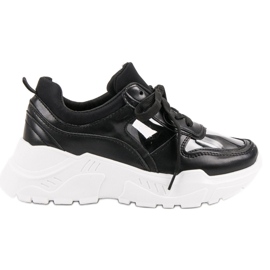 SHELOVET Gennemsigtige sneakers sort