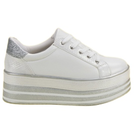 Weide Sneakers på platformen hvid