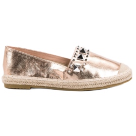 Bestelle Espadrilles Med Rose Gold Studs gul lyserød