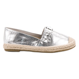 Bestelle Sølv Espadriller Med Studs grå