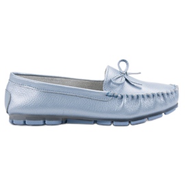 Filippo Læder loafers med sløjfe blå