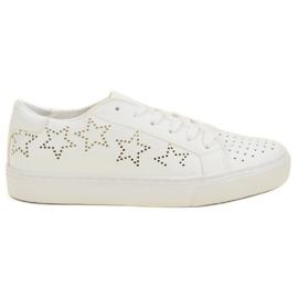 J. Star Åbne sneakers med stjerner hvid