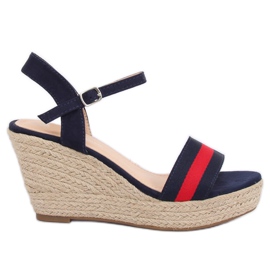 Espadrilles på kiler marineblå 9072 Blå marine blå